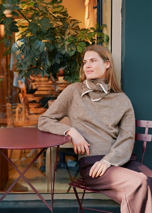 Eliska scarf knit bluse Brown Melange Neo Noir 